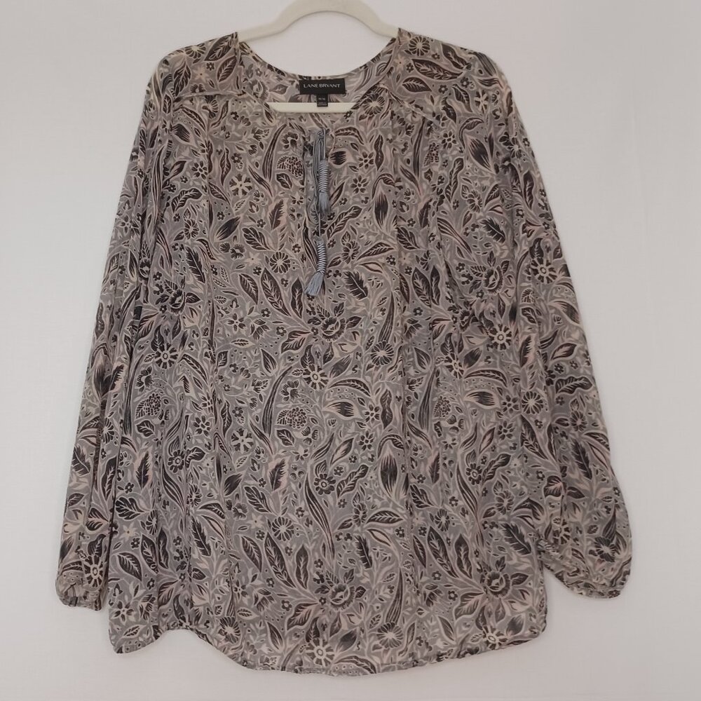 Women's Lane Bryant‎ Lightweight Sheer Paisley Boho Style Blouse Size 14/16